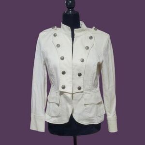 Women's White Military Style Jacket